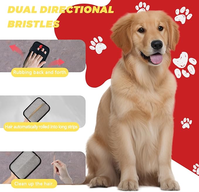 Pet Hair Removal Glove,Reusable Electrostatic Pet Hair Remover,Upgrade Efficient Pet Grooming Gloves for Hair Remover for Cats & Dogs