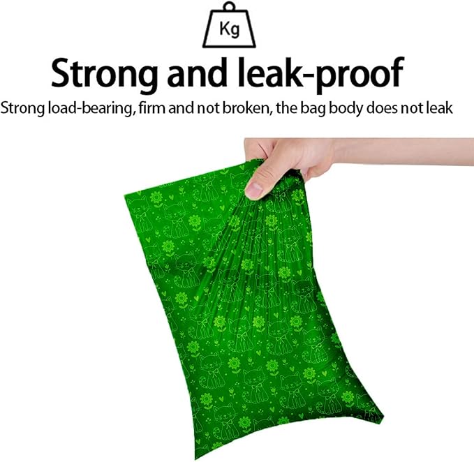 Dog Poop Bags Rolls, Lemon Scent Biodegradable Dark Green, Large 9x13 Inch With Dispenser, Leakproof & Easy Tear 240 Count (16 Rolls) for Outdoor Dog Walking