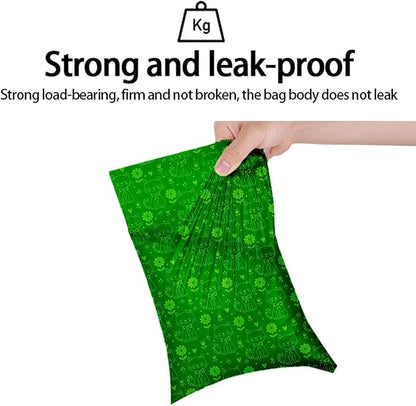 Dog Poop Bags Rolls, Lemon Scent Biodegradable Dark Green, Large 9x13 Inch With Dispenser, Leakproof & Easy Tear 240 Count (16 Rolls) for Outdoor Dog Walking