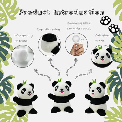 Hide and Seek Dog Toys, Interactive Squeaky Plush Puzzle Puppy Chew Toy to Keep Them Busy for Small Medium Large Dogs(Bamboo Hideaway with 5 Pack Panda)