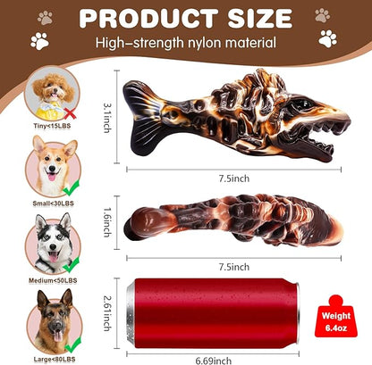 Tough Dog Toys for Aggressive Chewers 2 Pack, Indestructible Dog Toys to Keep Them Busy, Beef Flavor Nylon Dog Chew Toys for Large Dogs