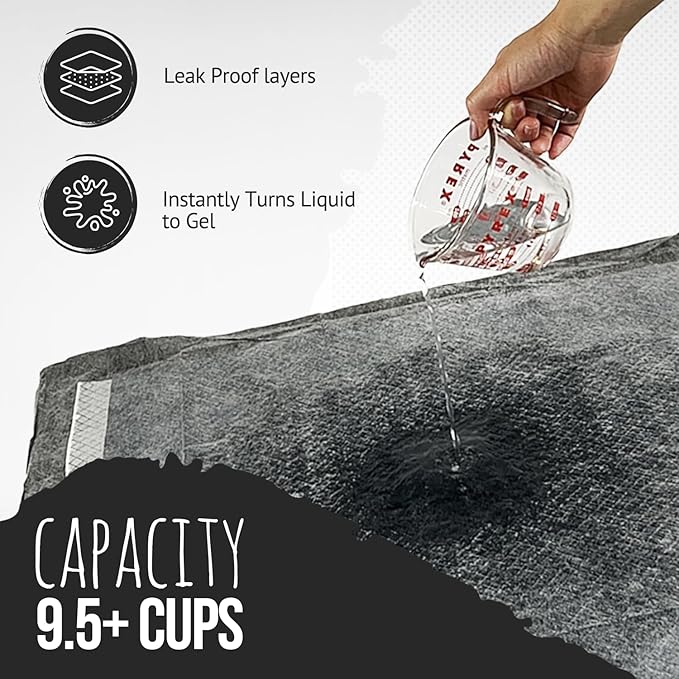 Bulldogology Charcoal XXL Pee Pads for Dogs (30x36) Puppy Pee Pads with Adhesive Sticky Tape - Leak Proof Charcoal Puppy Pads - Ultra Absorbing Charcoal Dog Pads - Activated Carbon Pee Pads (40-Count)