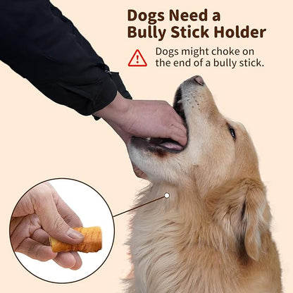 Bully Stick Holder for Dogs - for Aggressive Chewers Treat Chew Holder, Heavy Duty Yak Chew Toy Nylon Bone, Prevent Choking Safety Device for Small Medium Large Dogs, No More Swallowed Ends