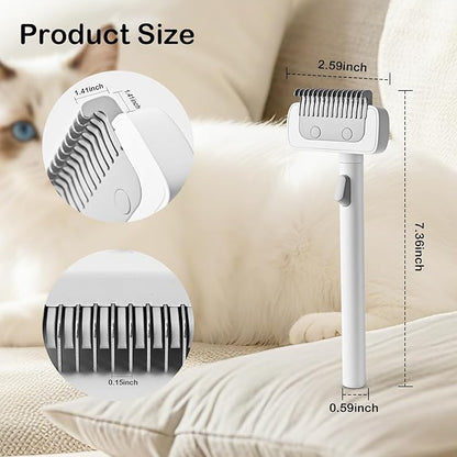 Cat Brush cat grooming supplies Gently Removes Loose Undercoat Mats, Tangled Hair and Soothes Skin. Ideal for Long and Short Haired Pets. (White)