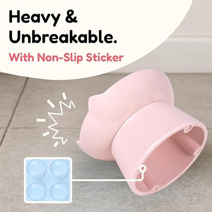 2 Pack Unbreakable Raised Slow Feeder Bowl for Cats and Small Dogs, Elevated Cat Bowls, Detachable Slow Feede Bowl, Heavy Weighted, Non-Slip Feeder, Dry & Wet Food (Pink + White, 6.2'')