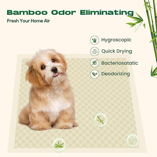 Puppy Pads 336 Count Small 22x22in Bamboo Training Pads Deodorizing Leakproof Quick Drying Dog Pee Pads Super Absorbent Disposable Pee Pads for Dogs Puppies, Doggie, Cats, Rabbits