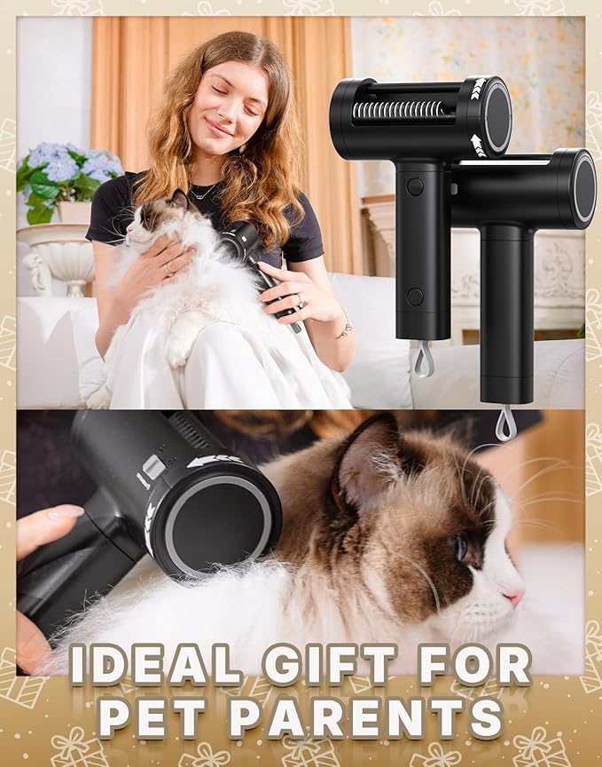 4-in-1 Cat Brush for Shedding, Undercoat Dog Grooming Rake for Deshedding Dematting, Hair Removal Comb Brush for Long & Short Haired Indoor Pets