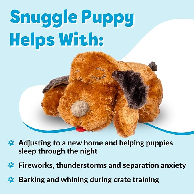 Snuggle Puppy Original Heartbeat Puppy Toy with Real-Feel Pulse and Heat Pack, Plush Comfort Dog Toy for Crate Training, First Nights, and Sleep