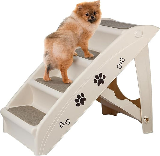 Dog Stairs for High Beds, Foldable Pet Steps Ramp with Non-Slip Bottom for Cats and Small Dogs, for Couch, Car, Portable Waterproof Dog Steps