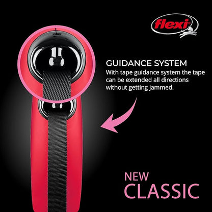 Flexi New Classic Tape Retractable Leash, Red, Large/26'