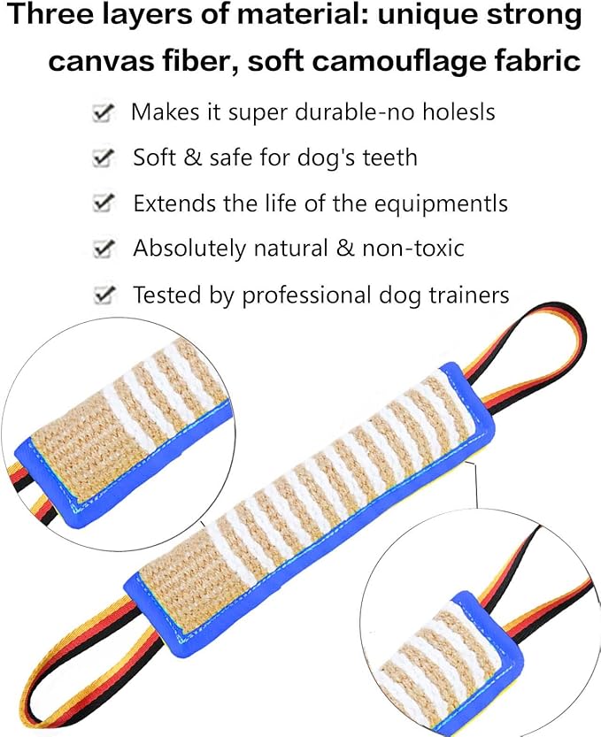 Clysoru Dog Tug Toy Tough Jute Bite Pillow Lasting Training Equipment Puppy to Large Dogs Interactive for Large and Small