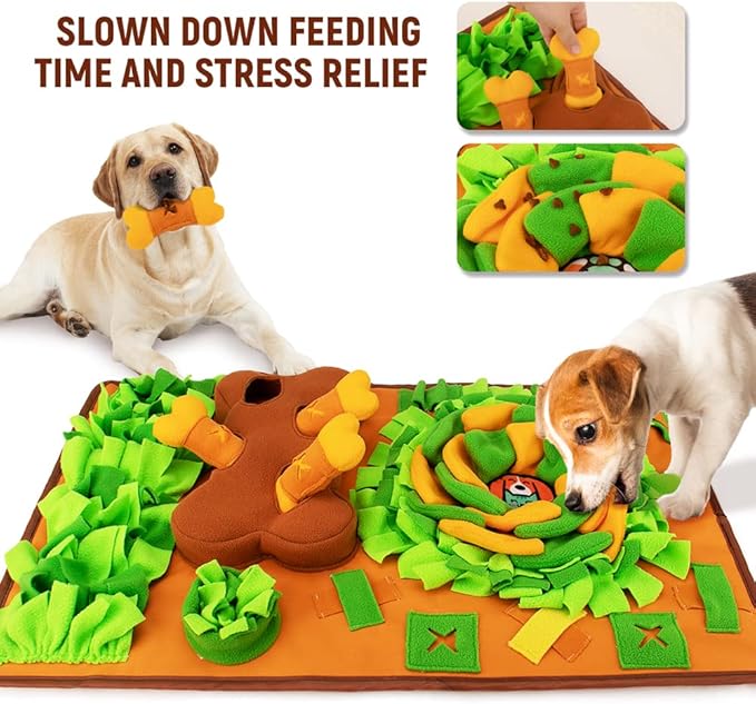 Awoof Snuffle Mat - Dog Enrichment Feeding Mat for Smell Training & Slow Eating, Interactive Dog Toy & Feed Game for Sniffing & Mental Stimulation