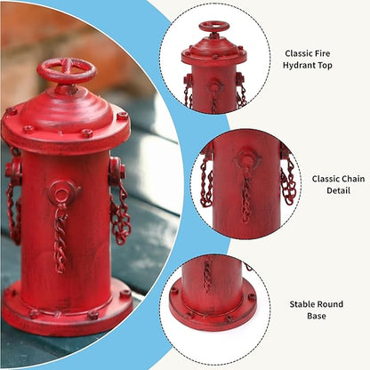 Fire Hydrant for Dogs to Pee On, 7.7" Metal Dog Fake Fire Hydrant Pee Post Red for Indoor Training Outdoor Garden Statue