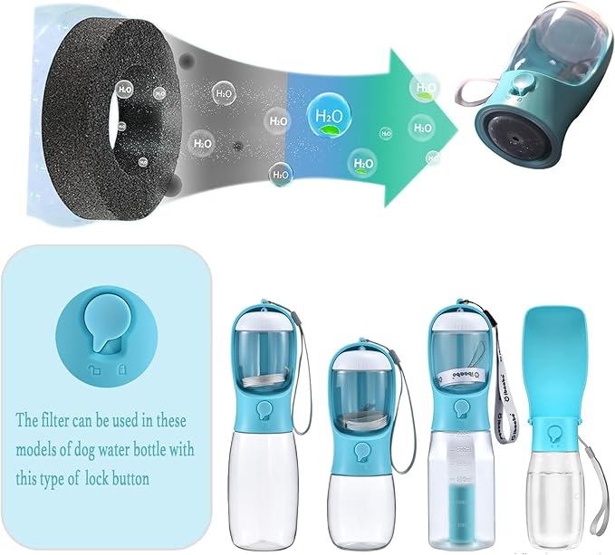 Cibaabo Filter for Dog Water Bottle, Activeted Carbon Filter Replacement