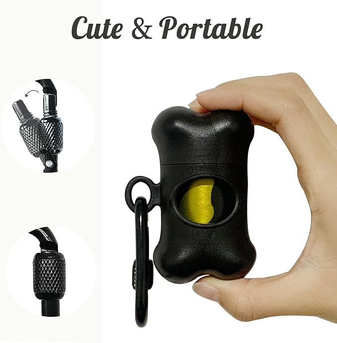 Bone Shaped Dog Poop Bag Dispenser with Leakproof Bags, 135 Count, Black