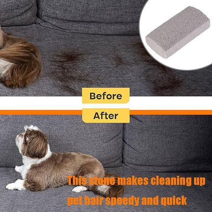 2Pcs Pet Hair Remover Pumice Stone for Cleaning Pet Hair Cat Fur Dog Hair Removal Tool for Car Interior Furniture Carpet Couch Bedding (Gray)