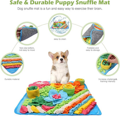 KeeKit Snuffle Mat for Dogs, Interactive Puzzle Feeding Game for Stress Relief & Foraging Skills, Non-Slip Portable Treat Feeding Mat for Small Medium Breed