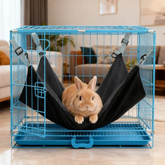 Varku Cat Hammock for Cage, Large Cozy Pet Bed, 22 x 16.5 in, Soft Plush, Adjustable Straps, Easy to Clean, Space-Saving Cat Bed for Kittens, Cats, Ferrets