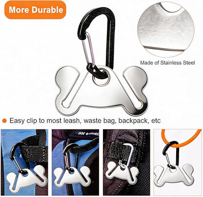 2PCS Dog Poop Bag Holder, Waste Holder for Dispenser Carrier, Hand Free Metal