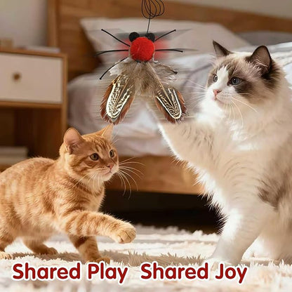 Walfront Cat Toys for Indoor Cats — Green & Red Cicada Feather Replacement Heads Wand, Joyful Chase Play for Kittens & Adult Cats, Mood-Boosting Interaction & Home-Alone Stress Relief