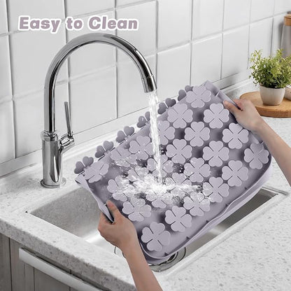 Dog Lick Mat, 23.6"x 15.7" Large Silicone Snuffle Mat with Suction Cups, Slow Feeder for Small Medium Large Dogs Slow Eating, Boredom Reducer (Grey)