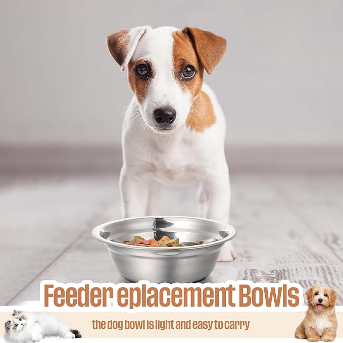 Nuanchu 15 Pack Stainless Steel Dog Bowls Bulk, 33.8 oz Pet Food Water Bowls for Medium Large Dogs/Cat, Dishwasher Safe Feeder for Multi-Pet Homes/Pet Shop