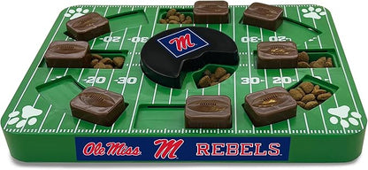 Pets First NCAA Mississippi OLE Miss Rebels Puzzle Toy, Puzzle Treat Dog Toy, Interactive Dog Treat Toy, Dog Puzzle