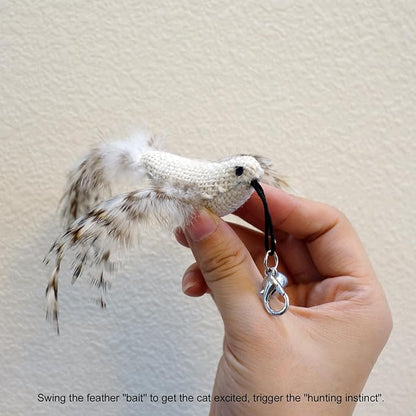 TTcat Cat Feather Toys, 4 Pcs Simulation Flying Birds Refills, Cat Toys Replacement Feathers for Cat Kitten Wand.