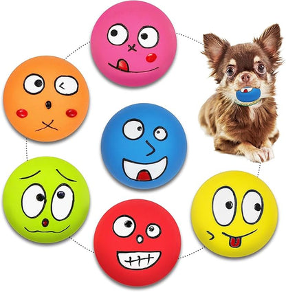 Squeaky Dog Toys, 2 inch Latex Squeaky Dog Balls Chew Toys for Puppies, Small and Medium Breeds 6 Pcs
