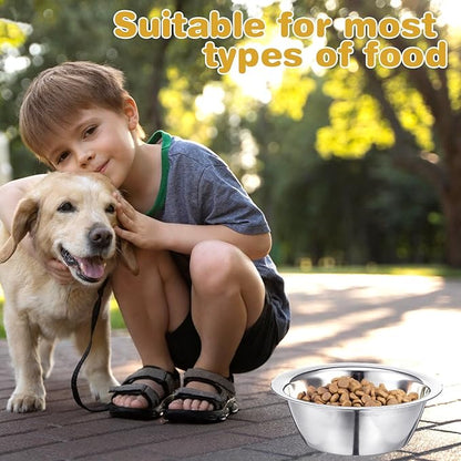 6 Pcs Stainless Steel Dog Bowl 6.5 Inch Metal Dog Bowls Food Water Container Dishwasher Thickened Puppy Food Bowls Safe Metal Plate Pet Bowl for for Small Medium Large Dogs Cats