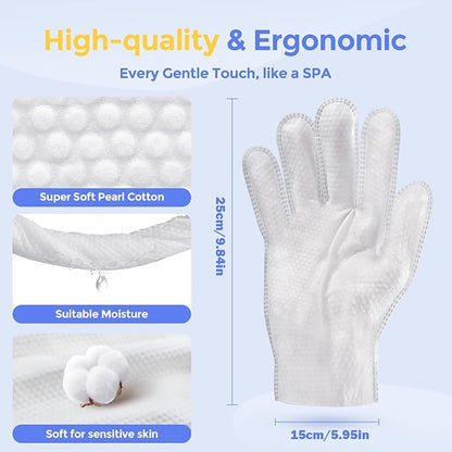 Pet Cleaning Glove Wipes for Dogs & Cats, Hypoallergenic Deodorizing Disposable No-Rinse Grooming Wipes, Extra Thick Bathing Wipes,Perfect for Pet Dry Cleaning,Daily Care and Travel,6 pcs