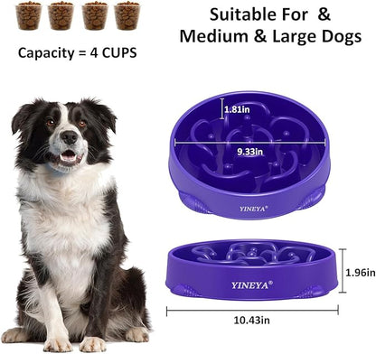 4 Cups Slow Feeder Dog Bowls Large Breed, Anti-Choking Pet Supplies, Maze Dog Food Bowl, Puzzle Feeder That Slow Down Eating 2PCS