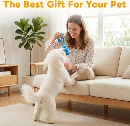 2pcs P06 Interactive Dog Toy,Interactive Dog Toys,360° Smart Automatic Rolling Moving,Electric Automatic Moving and Rolling Dog Toy with Rope for Small Medium Dogs for Bored Pet Cats Dogs(Blue+Orange)