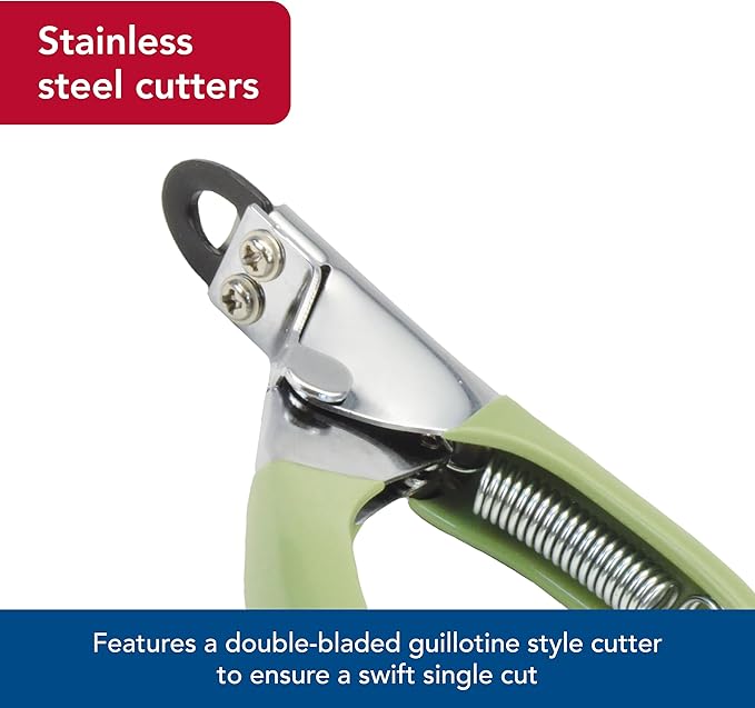 Coastal Pet - Safari Guillotine Dog Nail Trimmer - Double-Bladed Guillotine Style Dog Nail Trimmers - Owner-Friendly Vinyl Grip - for Small to Medium Dogs - Small (5" L x 3" W)