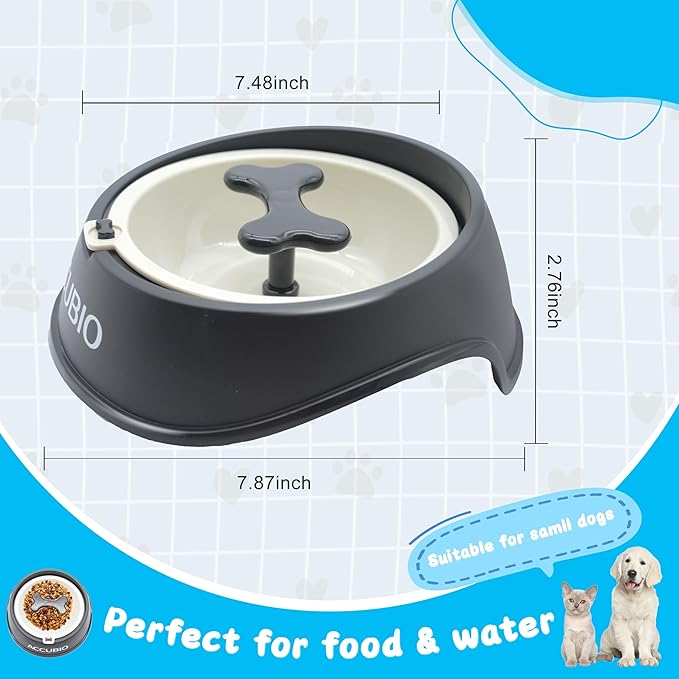 Slow Feeder Bowl, Anti-Choking Puzzle Dog Food Bowls, Food Bowls Slow Feeder Small Breed, Non Slip Interactive Dog Feeding Bowls for Healthy Eating, Prevents Puppy Overeating, Black