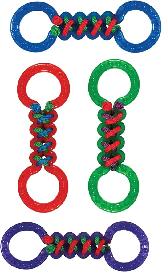 Rope and Rubber Double Sided Dog Tug Toy 12.75" Long for Medium to Larger Breeds (Orange Tug Toy)