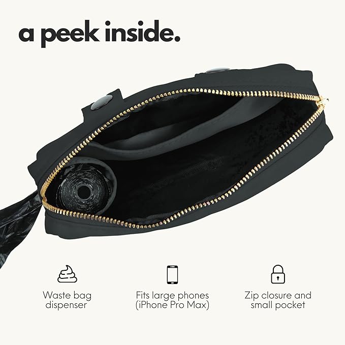 Hands Free Dog Leash with Treat Pouch – Waterproof Cross Body & Waist Leash for Dog Walking and Training with Poop Bag Holder - Cute Walking Accessories for Medium and Large