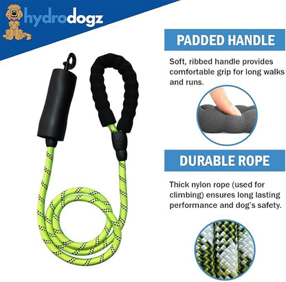 Reflective Padded Floating Leash and Collar Set Bundle Combo, Adjustable Comfortable Durable Collars for Small Medium Large Dogs (1" Collar w/Leash)