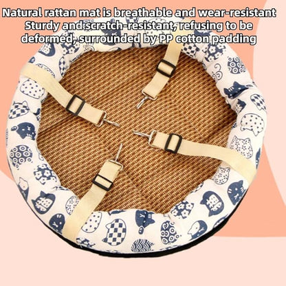 Hanging Cat Bed with Rattan Mat and Cotton Pad Cat Swing Hammock for Cage Kitten Cage Pet Hammock Ferret Bed Desk Accessories Indoor Hanging Bed Kitten Puppy Rabbit Bunny (Rectangle-White,Small)