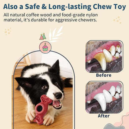 Enrichment Dog Treat Toys - Frozen Dog Treat Dispensing Chew Toy for Aggressive Chewers to Keep Them Busy, Ice Cream Holder Freeze Bone with Mold Cups, Fillable Cognitive Licking Toy, Red