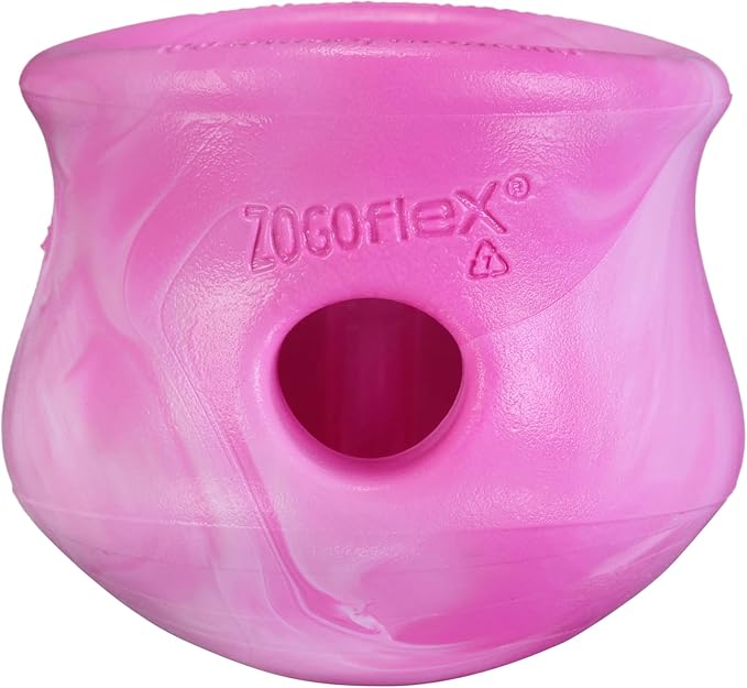 WEST PAW Zogoflex Toppl Interactive Treat Dispensing Puzzle Dog Toy for Mental Stimulation & Enrichment-Holds Kibble & Treats-Lickable, Freezable & Dishwasher Safe-Made in USA-Small-Candy Swirl