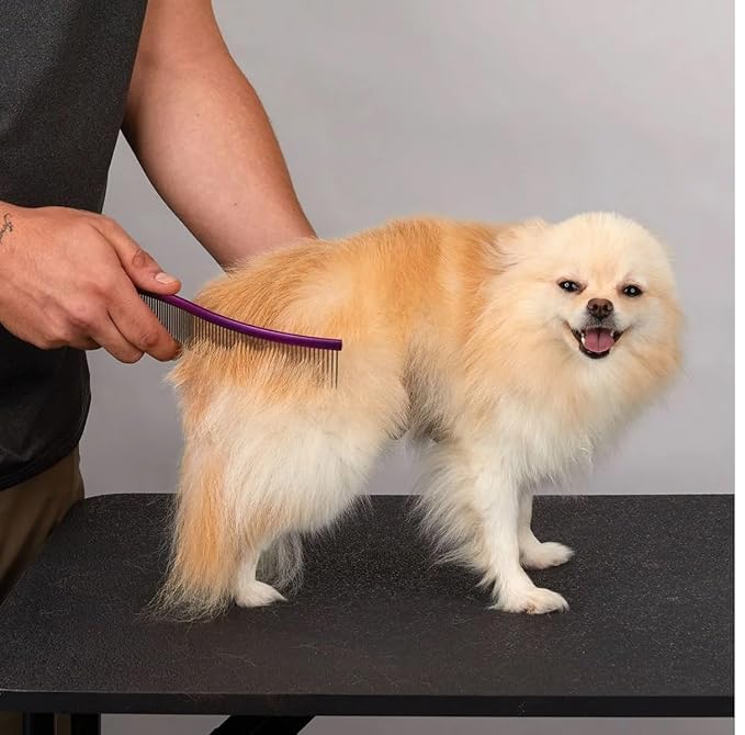 Dog and Cat Grooming Combs Contour Custom Coat Fur Finishing Shape Fluff Style and Primp (9.5 inch Wave Comb)