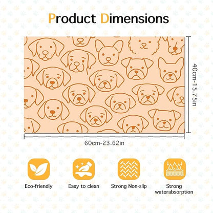 Pet Feeding Mat with Colorful Polka Dot Pattern Design 24" x 16" Dachshund Puppy Food Mat Pet Bowl Mats for Dogs and Cats Cute Non Slip Dogs Feeding Mats for Dog Decor for Home