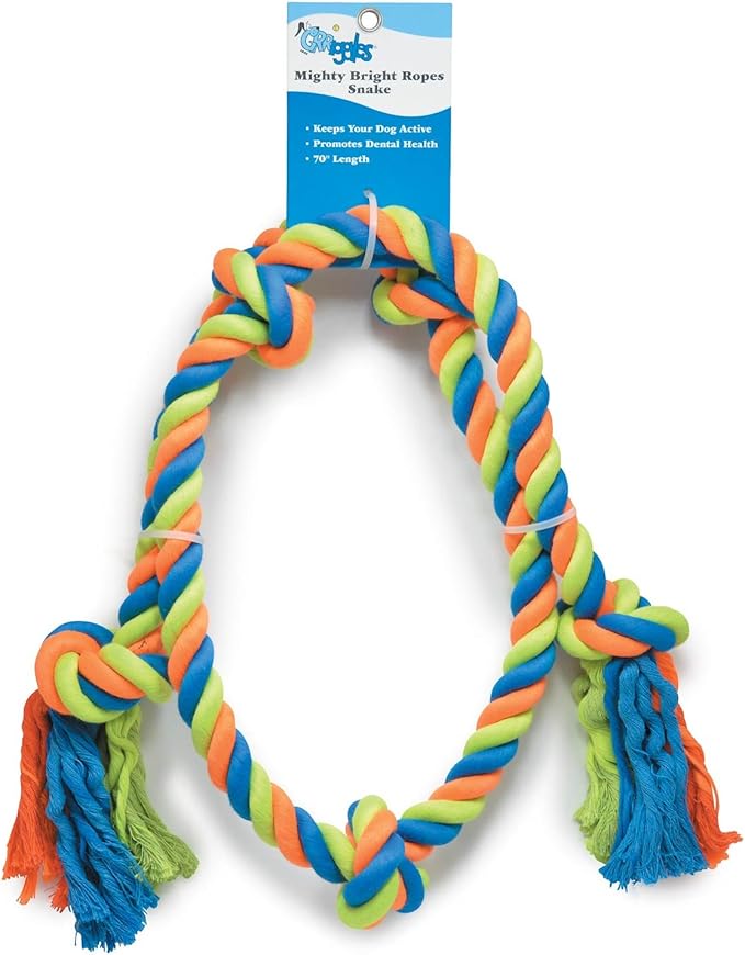 Grriggles Mighty Bright Tug Rugged Rope Dog Chew Toy