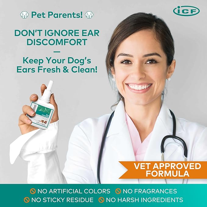 Otodine Dog Ear Cleaner Solution Drops for Itchy Ears, Infections, Head Shaking, Scratching, Wax, Debris & Odor - Tris-EDTA Flush - Gentle & Safe for Cats & Puppies - 100ml