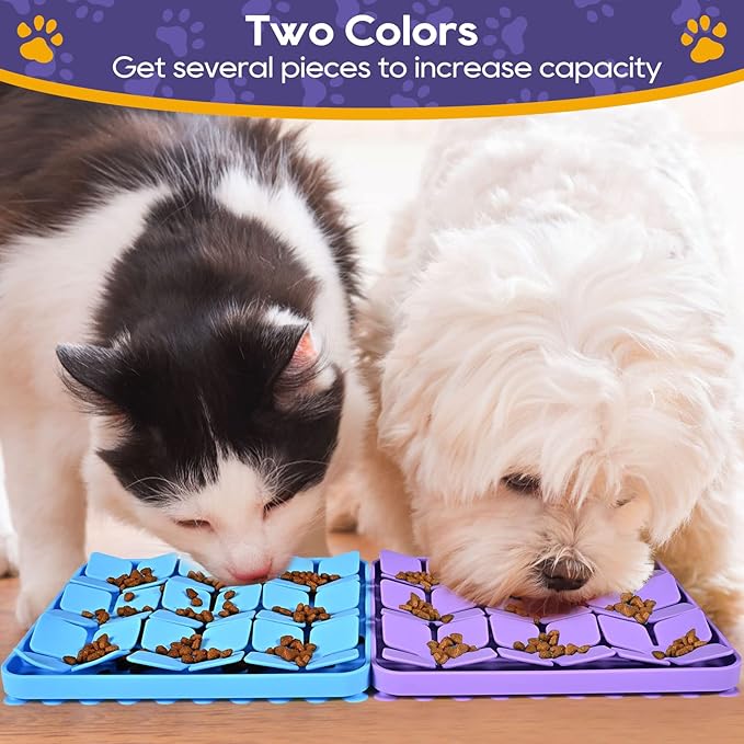 Silicone Snuffle Mat for Dogs, Interactive Dog Puzzle Feeder Sniffing Mat, Dog Licking Mat Enrichment Puzzle Mat for Small Medium Large Breed Dogs Rabbit (Purple)