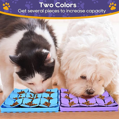 Silicone Snuffle Mat for Dogs, Interactive Dog Puzzle Feeder Sniffing Mat, Dog Licking Mat Enrichment Puzzle Mat for Small Medium Large Breed Dogs Rabbit (Purple)