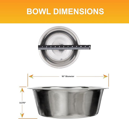 Neater Pet Brands 12 Cup (96 oz.) Stainless Steel Dog Bowls, 1 Single Large Dog Water Bowl or Food Bowl for Indoors or Outdoors, Metal Bowls for Large Breed, Dishwasher Safe Dish for Extra Big Dogs