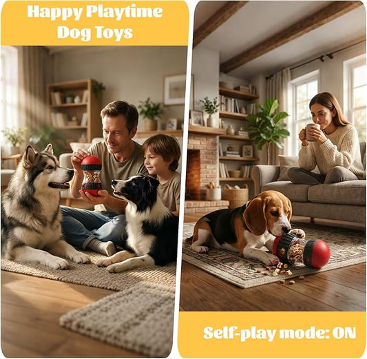 Interactive Dog Puzzle Toy - Adjustable Treat Dispensing Food Dispenser Slow Feeder Bowls, Boredom Busters for Dogs to Keep Them Engaged and Busy for Small Medium Large Dogs