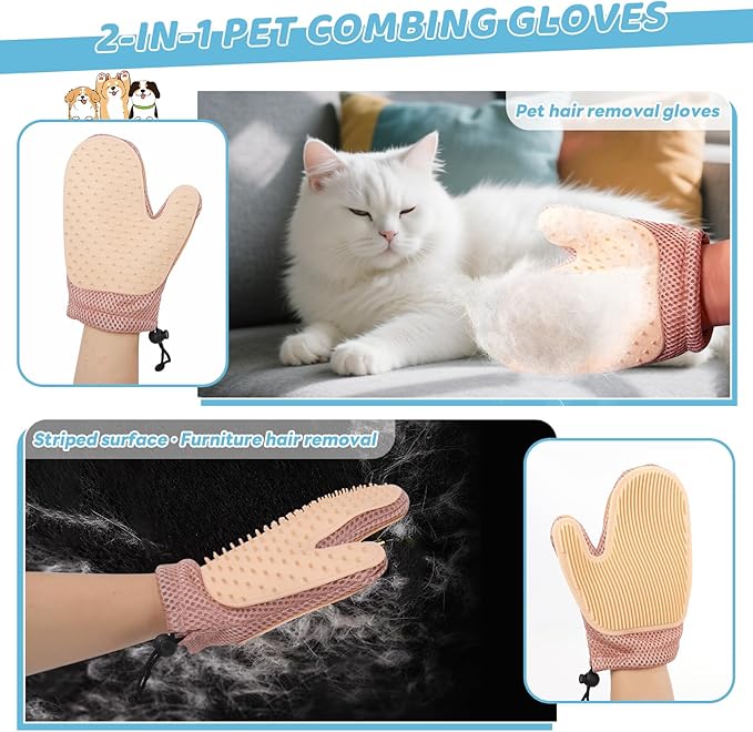 Pet Steam Brush for Dog & Cat – 3-in-1 Spray Hair Removal Comb for Shedding & Grooming, Softens Fur & Reduces Static – Water Brush for Long & Short Coats, Bath-Hating Pets, Includes Waterless Shampoo